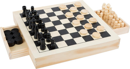 Spiele Set Schach, Dame und Mühle