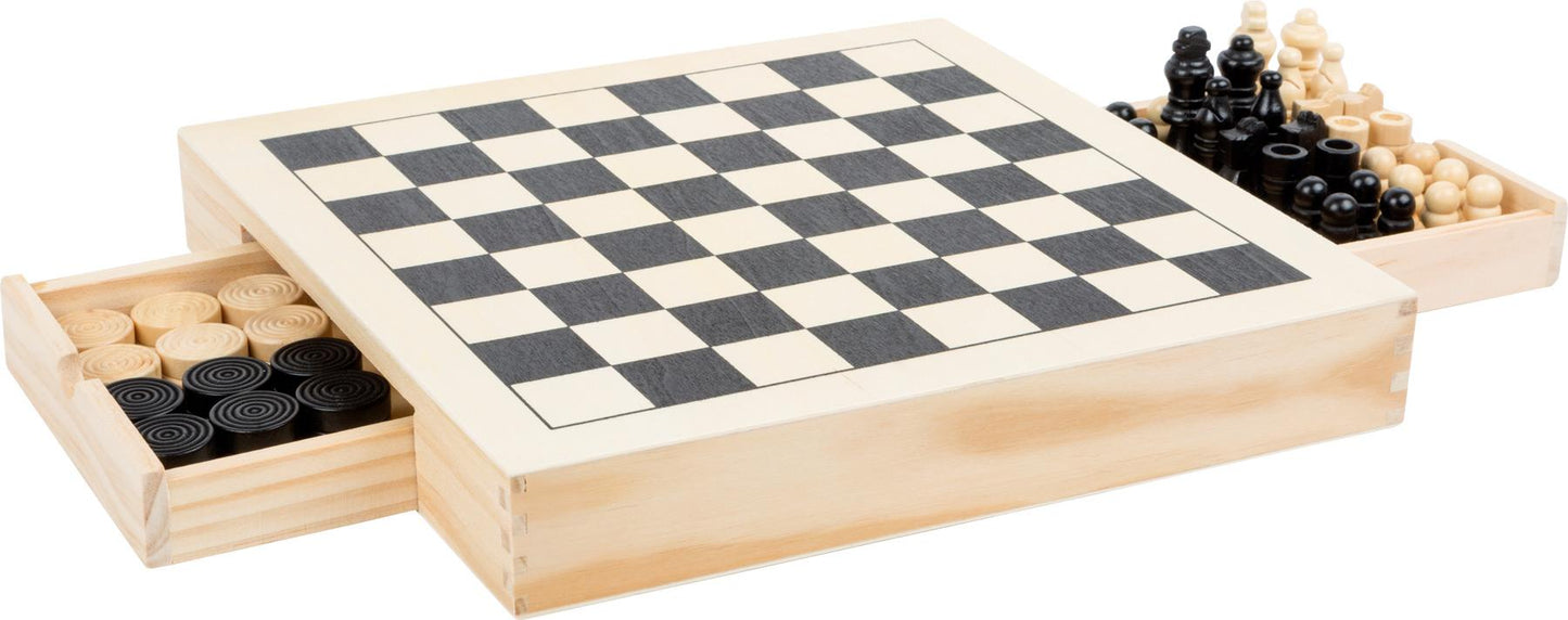 Spiele Set Schach, Dame und Mühle